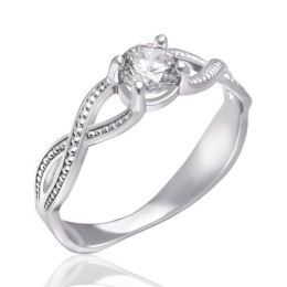 Серебряное женское кольцо с фианитом 17571