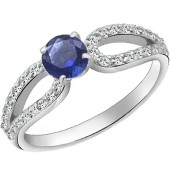 Серебряное женское кольцо с фианитами 17574