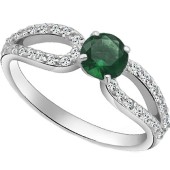 Серебряное женское кольцо с фианитами 17581