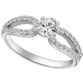 Серебряное женское кольцо с фианитами 17582