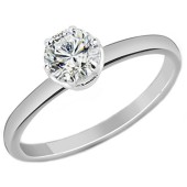 Серебряное женское кольцо с прозрачным фианитом d=5 mm, арт. 17585