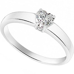 Серебряное кольцо с фианитом Сердце 17586