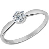 Серебряное женское кольцо с фианитом без молитвы радированное, арт. 17597