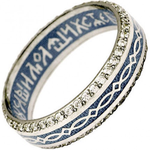 Православное кольцо с эмалью 17627