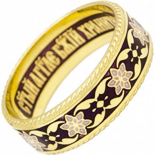 Православное кольцо с эмалью 17629
