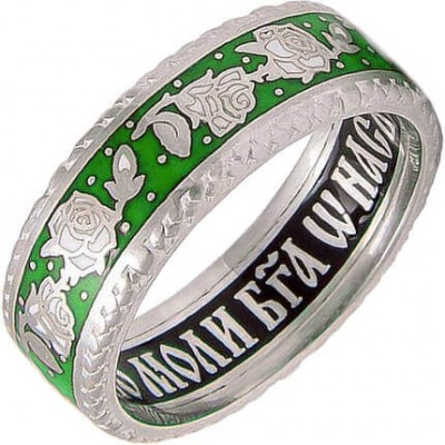 Православное кольцо с эмалью 17633