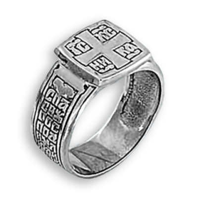 Серебряный перстень православный 39528