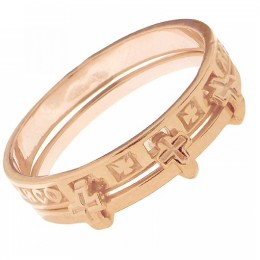 Православное кольцо "День и ночь" двойное серебро с позолотой 18547