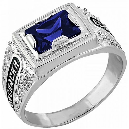 Серебряное мужское кольцо с синим ониксом