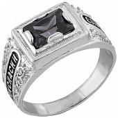 Серебряное мужское кольцо с черным ониксом, арт. 18935