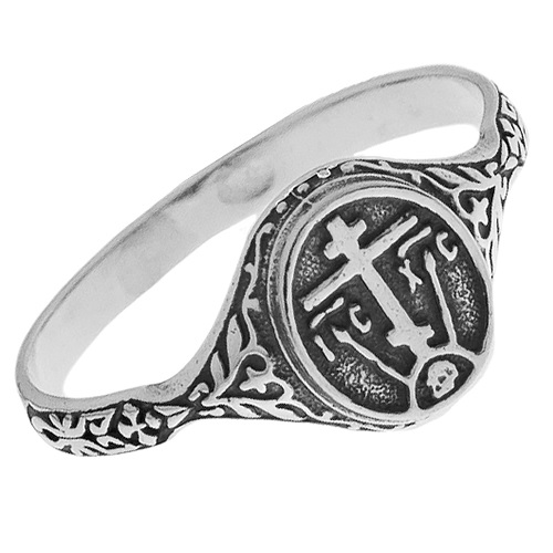 Православный перстень из серебра Голгофа 30581