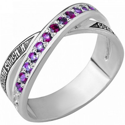 Серебряное кольцо православное женское 37636