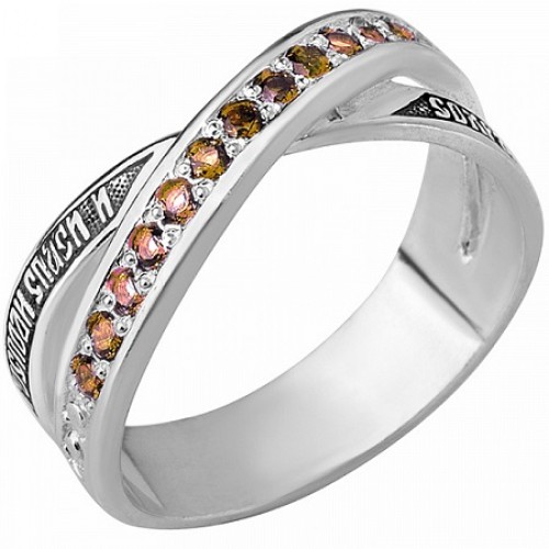 Серебряное кольцо православное женское 36438