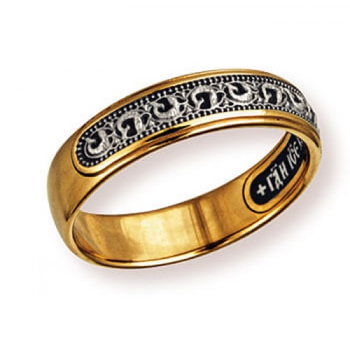 Позолоченное кольцо 6 мм православное Рыбки 37468