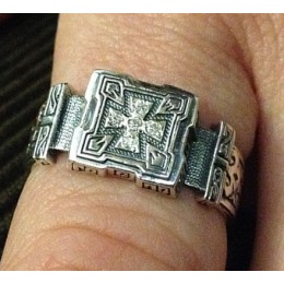 Серебряная печатка мужское кольцо 37680