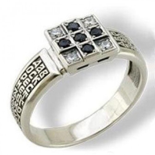 Серебряное кольцо православное мужское 39044