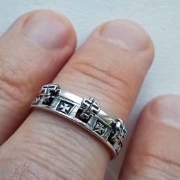 Серебряное кольцо православное День и ночь 39846