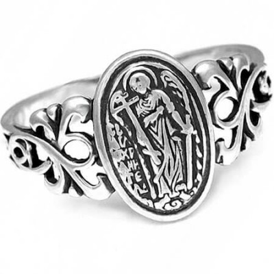 Серебряное кольцо православное Ангел Хранитель 42225
