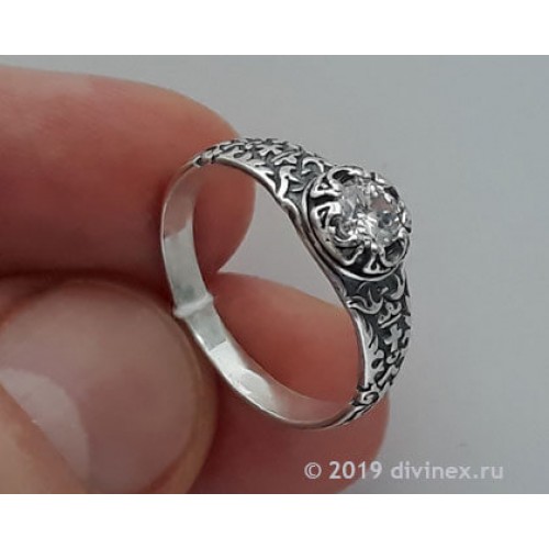 Серебряное кольцо православное женское