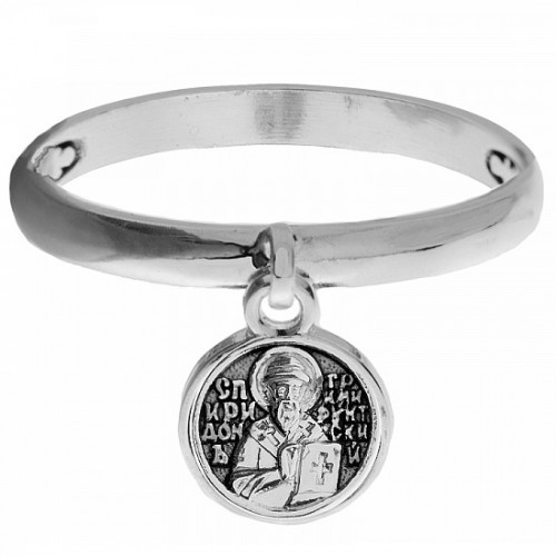Серебряное кольцо с иконкой Спиридона Тримифунтского 43688
