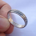 Крутящееся кольцо серебряное православное с молитвой