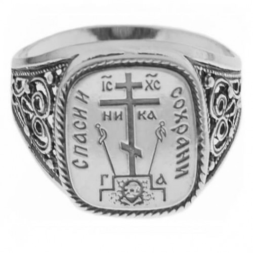 Кольцо печатка православное мужское 44154