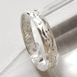 Серебряное кольцо Спаси и сохрани 4 мм 44908