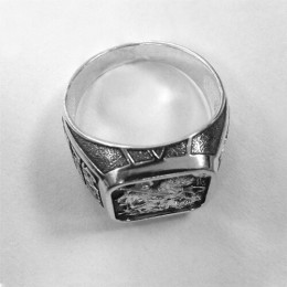 Серебряная печатка мужская Георгий Победоносец 47532