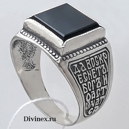 Серебряное кольцо мужское с камнем 47885