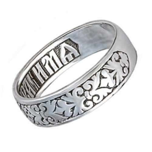 Серебряное кольцо с молитвой женское мужское