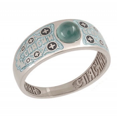 Серебряное кольцо с эмалью 49094