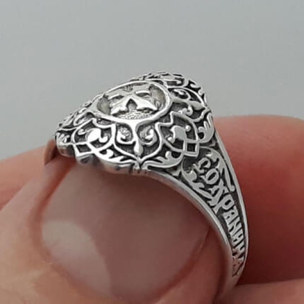 Cеребряное кольцо православное женское арт. 52510