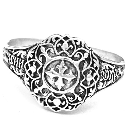 Серебряное кольцо православное 52510