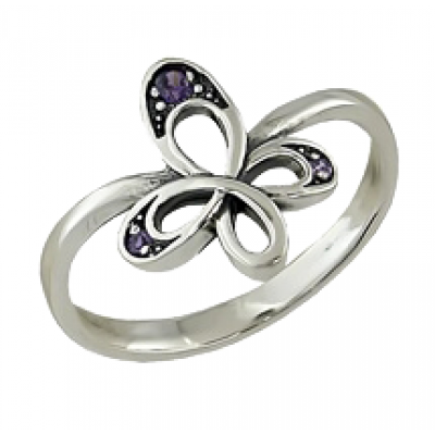 Женское кольцо серебряное с камнями 30654
