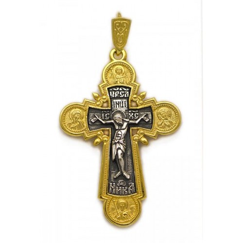 Серебряный крест с позолотой 294915