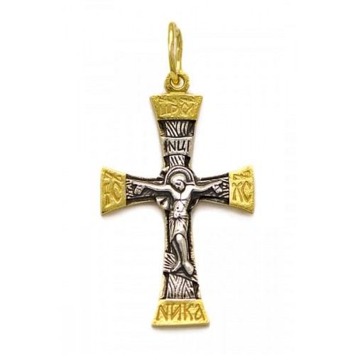 Серебряный крест с позолотой 294917