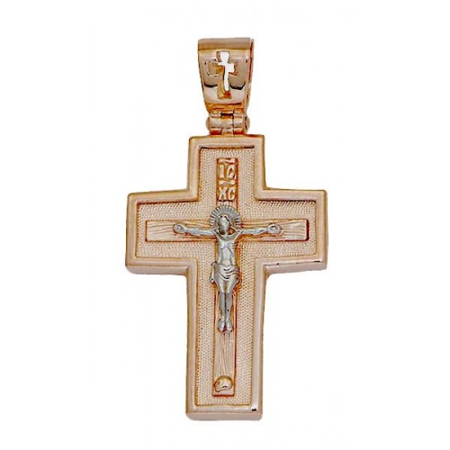 Серебряный крест с позолотой 295005