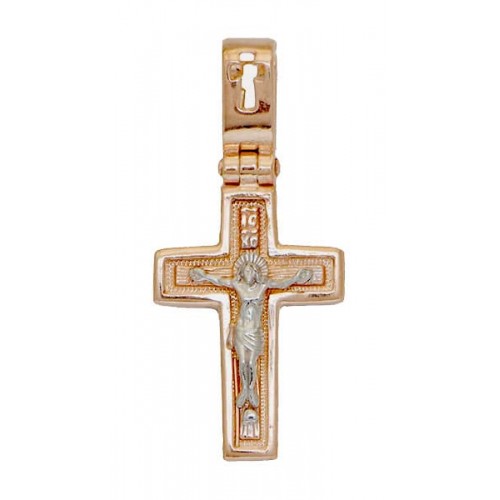 Серебряный крест с позолотой 295012