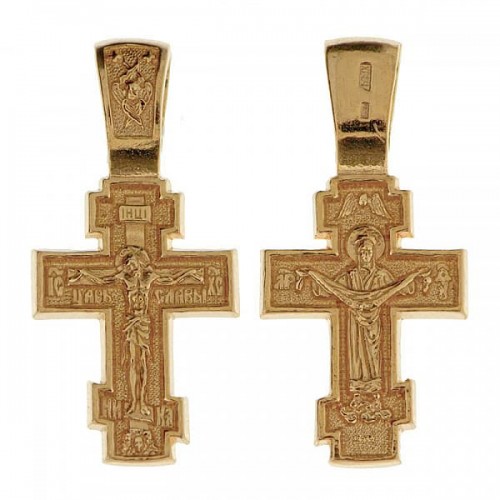Серебряный крест с позолотой Покров Пресвятой Богородицы 334701