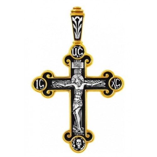 Серебряный крест с позолотой 295556