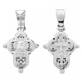 Серебряный мощевик крест с иконой Казанской Божией Матери, арт. 295659