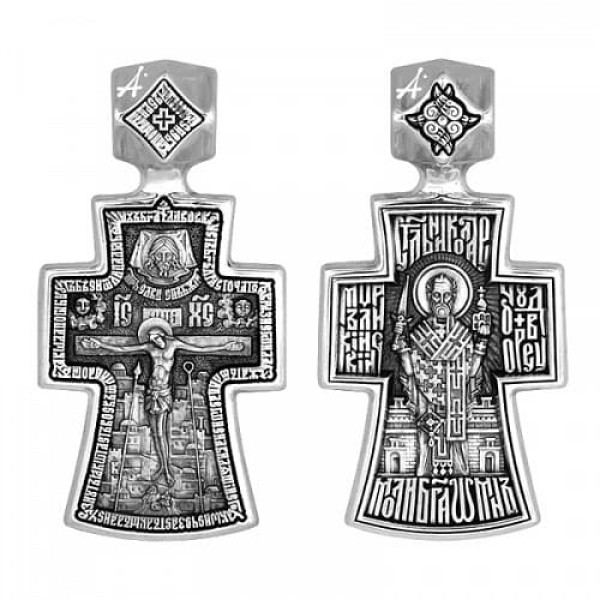 Серебряный крестик Николай Чудотворец 331053