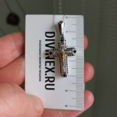 Православный крест прямой из серебра с золочением