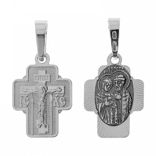 Серебряный крестик Петр и Феврония Свв. 342548