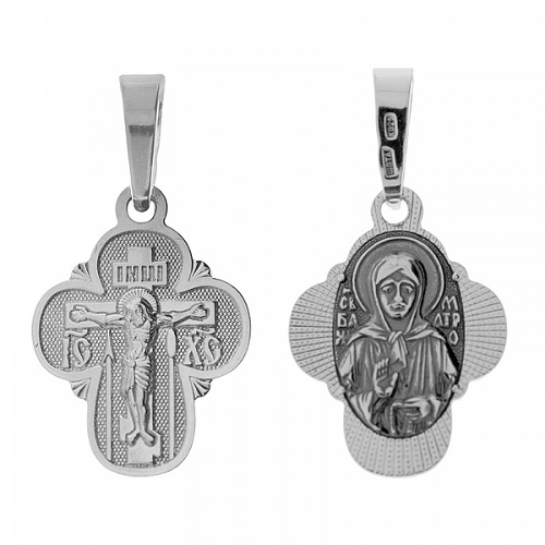 Детский серебряный крестик с иконой Матроны 342555