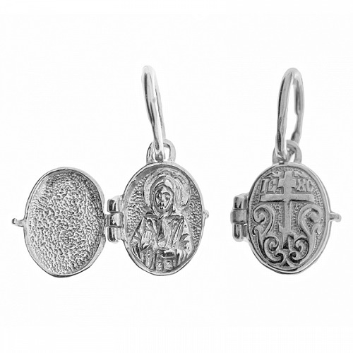 Медальон православный складень серебряный с Матроной и крестиком 342627