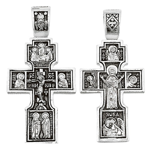 Серебряный крестик Знамение Божия Матерь 342660