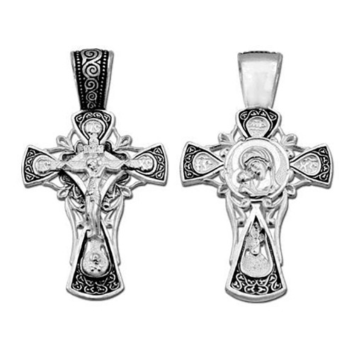 Серебряный крестик Владимирская Божия Матерь 342795