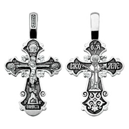 Серебряный крестик Николай Чудотворец 343292