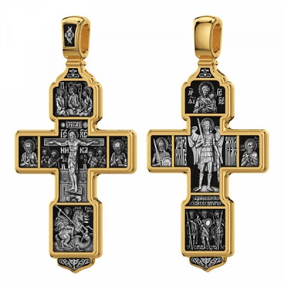 Серебряный крест Михаил Архангел Павел Петр Святая Троица 346286